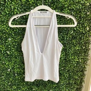 Joah Brown white v-neck
